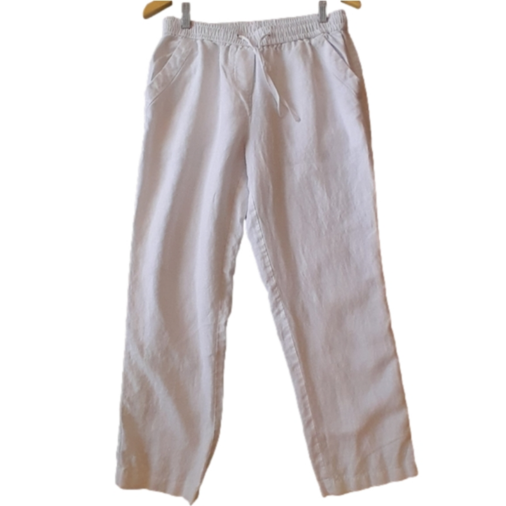 Jones New York Sport 100% Linen Elastic Waist with Draw String Sz S ( 10-12)